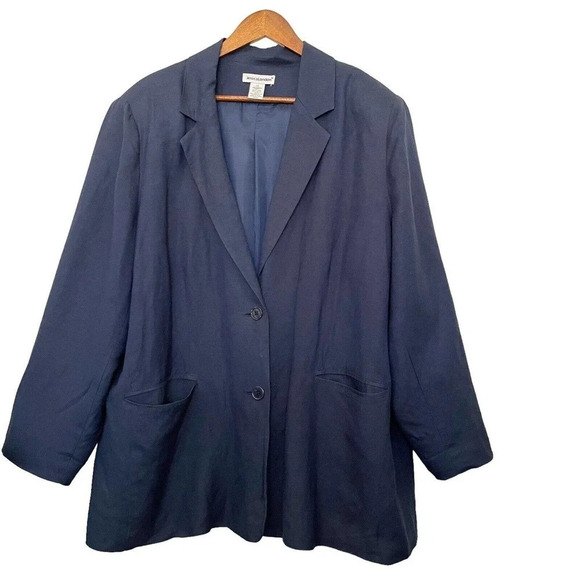 Jessica London Linen Blend Blazer Preppy Office Career Lagenlook Size 20 - Picture 5 of 5